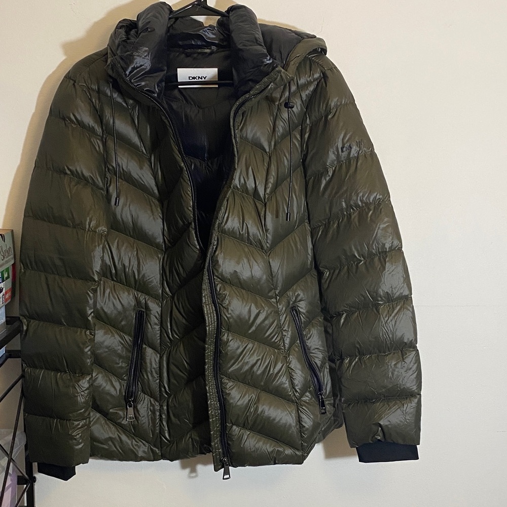 DKNY Dark Green Quilted Jacket